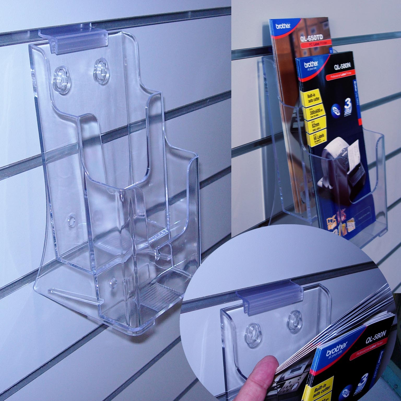 Slatwall card holder plastic card display for Slatwall