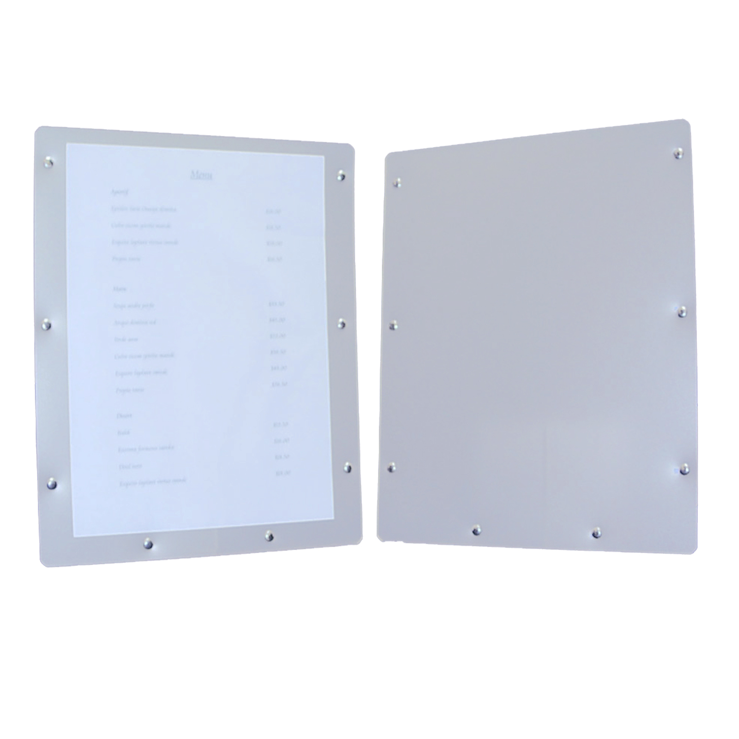 A4 size frosted menu holder single page menu holder small menu cover