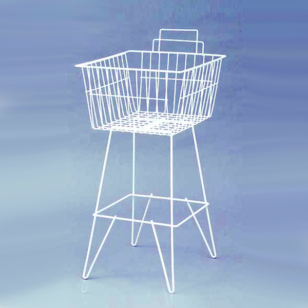 Dump bins on legs wire dump bin white shop display bin