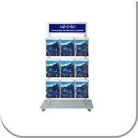 Mall Stand 9 A4 Brochure Holder with Header -- SILVER