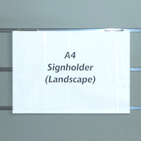 Acrylic Slotwall Sign Holder A4 Landscape