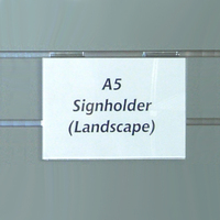 Acrylic Slotwall Sign Holder A5 Landscape