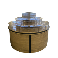 3 Tier 1/2 Circle Bulk Food Display Wood - with 16 tubs