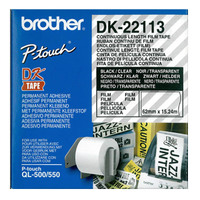 CQ22113 Continuous Film QL Printer Tape 62mm x 15.24M Clear - Roll*