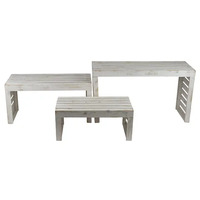 White Washed Wood Display Risers - Set of 3