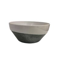 Melamine Bowl 2L 24cm Dia -- WHITE and PEWTER