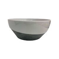 Melamine Bowl -- WHITE and PEWTER