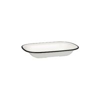 Melamine Rectangular Dish  -- WHITE with BLACK LINE 