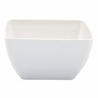 Melamine Square Curved Bowl 190 x 190 x 100MM -- WHITE*
