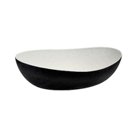 Melamine Emerge Bowl 450 x 345MM -- STONE NATURAL / BLACK