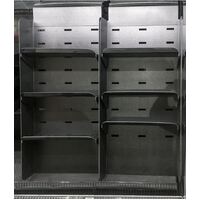 Vertical wall dual bunchline display unit 2 shelves and crossbar