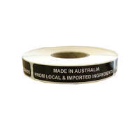 Adhesive Labels - Made In Aust From local & Imported Ingredients - Roll of 500