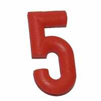 Push-in Number Red 5 - Pkt of 20