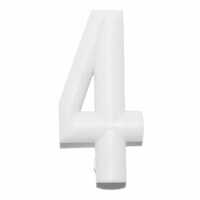 Push-in Number White 4 - Pkt of 20
