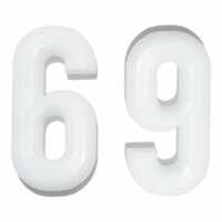Push-in Number White 6 & 9 - Pkt of 20