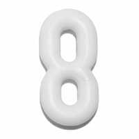 Push-in Number White 8 - Pkt of 20