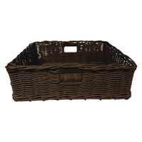 Polywicker Basket with Handles - CHOCOLATE