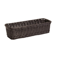 Polywicker Basket Rectangular Narrow - CHOCOLATE