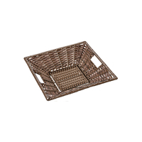 Polywicker Basket Square 450 x 450 x 100MM --  CHOCOLATE