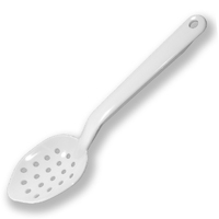 Serving Spoon Plastic Perforated White 280mm