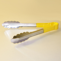 Stainless Steel Tong 230MM PVC Handle - YELLOW