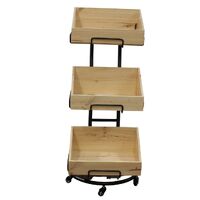 Mobile Display Stand Plus Three Slanted Wooden Crates