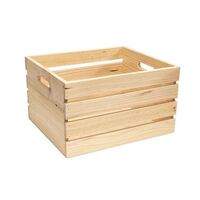 Wooden Crate Pine Premium 400 x 340 x 230MM with Cut-out Handles