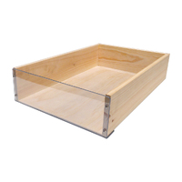 Clear Fronted Premium Wooden Tray Natural 400 x 300 x 95