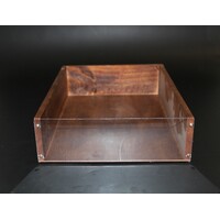 Clear Fronted Premium Wooden Tray Dark Stain 400 x 300 x 95