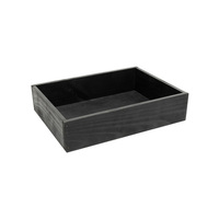 Wooden Crate Premium - BLACK with Solid Sides
