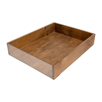 Clear Fronted Premium Wooden Tray Dark Stain 500 x 400 x 95