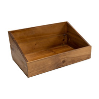 Slanted Wooden Crate Dark Stained - Premium Smooth