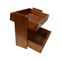 Wooden 2 Tier Counter Display -- DARK STAIN -- Premium Smooth