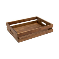Wooden Tray with Handles -  Large  - DARK STAIN