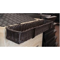Produce Bin Polywicker Hanging Basket Set with Brackets - CHOCOLATE