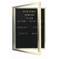 Chrome Notice Case 600x900MM with BLACK FELT