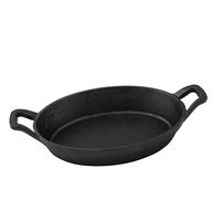 Oval Gratin Dish Cast Iron -- BLACK
