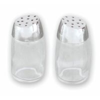 Round Chrome & Glass Salt & Pepper Shakers - PAIR*