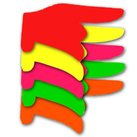 Laminated Die Cut Shape Pointing Hand - PKT OF 10