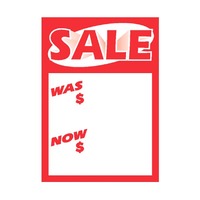 Price Ticket A5 Non-Reuse -  Sale Was/Now - Pkt of 50