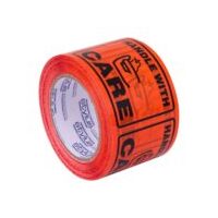 Handle With Care Fluro Orange LabelTape - 50M