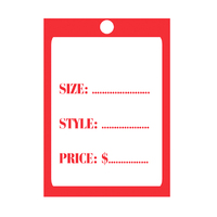 Pre Printed Swing Tag Size / Style / Price - Pkt of 50
