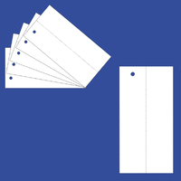Plain White Swing Tags With Centre Perforation And Hole 70 x 35mm - Pkt of 500