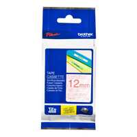 TZe-132 PTouch Tape TZ 12mm -- RED on CLEAR*