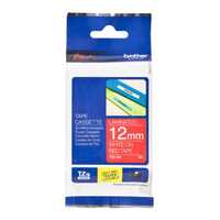 TZe-435 PTouch Tape TZ 12mm -- WHITE on RED*