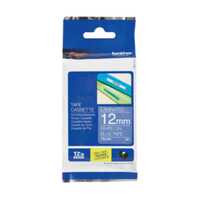 TZe-535 PTouch Tape TZ 12mm -- WHITE on BLUE*