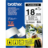 PTouch Tape 18mm Black On White flexible