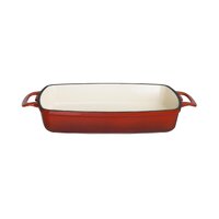 Rectangular Cast Iron Dish Red 2.8ltr