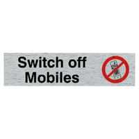 Self Adhesive Descriptive Sign Switch Off Mobiles