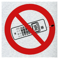 International Self Adhesive Descriptive Sign -- NO MOBILE PHONES (Symbol)